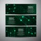 Vector banners set with Abstract green lights technology background.