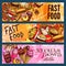 Vector banners set for fast food restaurant