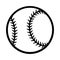 Vector baseball silhouette illustration isolated on white background.