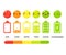 Vector battery charge indicator icon set