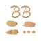 Vector BB cream smears, cosmetic samples, strokes and dots, beige skin color.