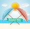 Vector Beach Umbrella Summer Card