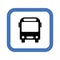 Vector bead icon in frontal view. School city transport on a blue background. Flat illustration of public route