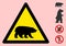 Vector Bear Warning Triangle Sign Icon