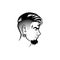 Vector bearded men face profile hipster head with haircuts, mustaches and beards. For Silhouettes or avatars, emblems and icons,