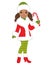 Vector Beautiful African American Girl with Candy Stick