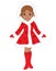 Vector Beautiful African American Girl in Christmas Red Coat