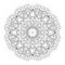 Vector Beautiful Deco Monochrome Contour Mandala