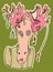 Vector beautiful fashionable hipster girl moose