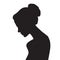 Vector beautiful female silhouette in profile