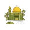 Vector Beautiful Mosque for praying illustration concept