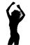 vector Beautiful and mysterious young woman body expression silhouette black and white vector image Fashion beauty on transparent