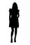 vector Beautiful and mysterious young woman body expression silhouette black and white vector image Fashion beauty on transparent