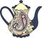 Vector beautiful teapot (cup of tea). Paisley elements.