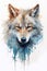 Vector beautiful wolf watercolor paint ilustration