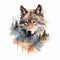 Vector beautiful wolf watercolor paint ilustration