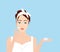 Vector of a beautiful woman applying cream on her face