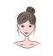 Vector, beautiful young girl model, cartoon, beautiful women face, sketch drawing, for cosmetics, spa, beauty