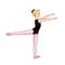 Vector beauty white blonde ballerina, dance pose