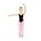 Vector beauty white blonde ballerina, dance pose