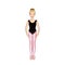 Vector beauty white blonde ballerina, dance pose