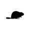 Vector beaver silhouette view side for retro logos, emblems, badges, labels template vintage design element. Isolated on white