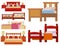 Vector bed icon set interior home rest collection sleep furniture comfortable night illustration.