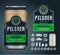 Vector beer label. Aluminium can mockup. Beer icons, badges, insignia