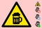 Vector Beer Mug Warning Triangle Sign Icon