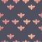 Vector Bees with Rose Gold Foil effect seamless pattern background.