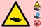 Vector Beggar Hand Warning Triangle Sign Icon