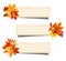 Vector beige banners with colorful autumn leaves.