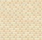 Vector beige and light yellow brick wall background. Old texture urban masonry. Vintage architecture block wallpaper. Retro facade