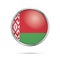 Vector Belorussian flag Button. Belarus flag in glass button styl