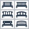 Vector benches icons set