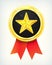 Vector best choice golden star label with ribbons