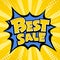 Vector Best sale banner yellow message blue star