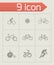 Vector bicycle icons set