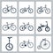 Vector bicycles icons set