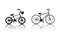 Vector bicycles silhouettes set