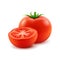 Vector Big Ripe Red Fresh Cut Whole Tomato