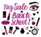 Vector Big set Sale Back to school Lettering inscription.