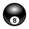 Vector billiards snooker pool 8ball illustration isolated on white background.