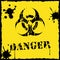 Vector biohazard icon yellow and black