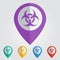 Vector biohazard sign in pin