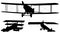 Vector biplanes silhouettes