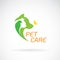 Vector of bird, cat, dog and butterfly on white background. Pet