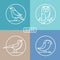 Vector bird icons in outline style