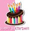 vector birthday chocolate cake