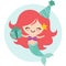Vector Birthday Mermaid Illustration